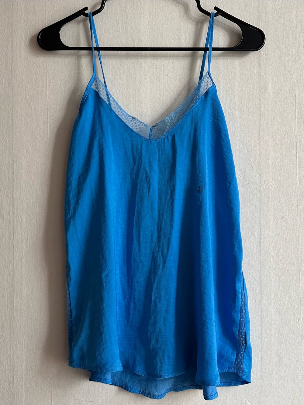 Aerie Blue Spaghetti Strap Women's tank top mesh trim